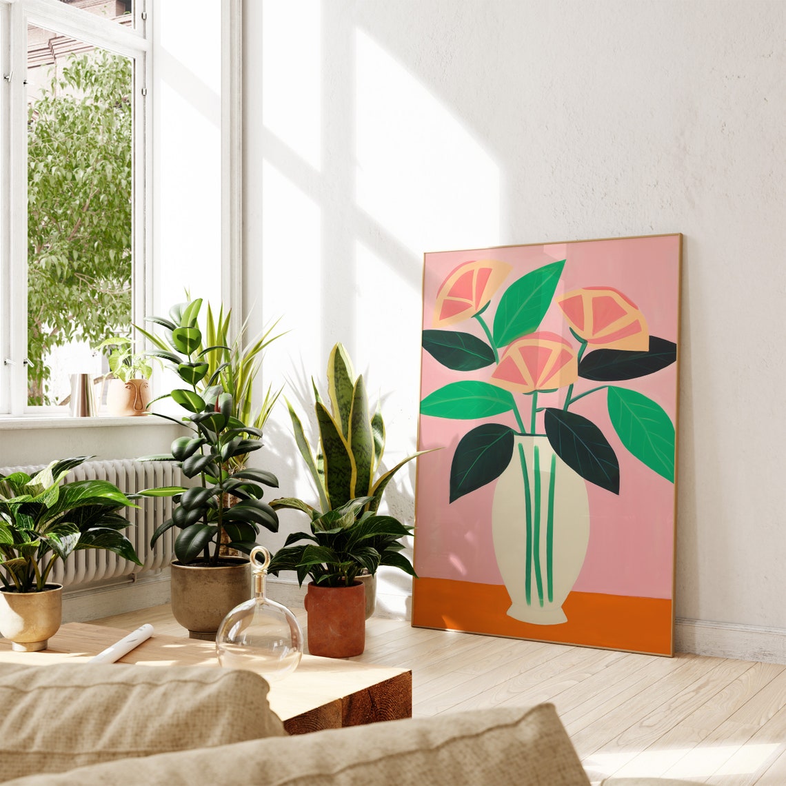 Mid-Century Boho Botanical, Matisse Inspired Floral Poster - Image 4