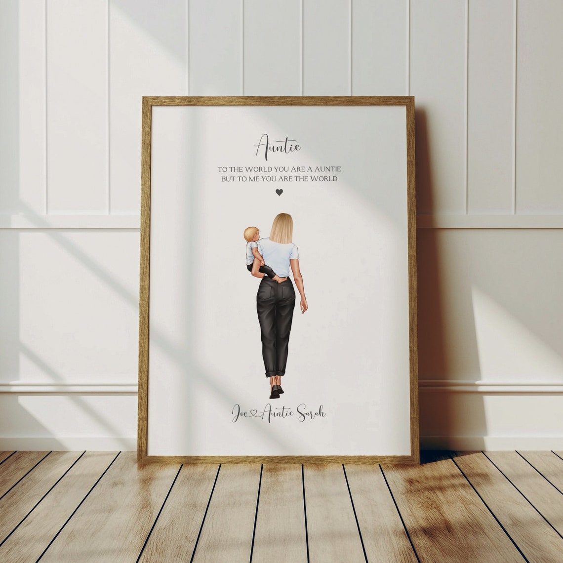 Personalised Auntie and Nephew You Are the World Verse Framed Print