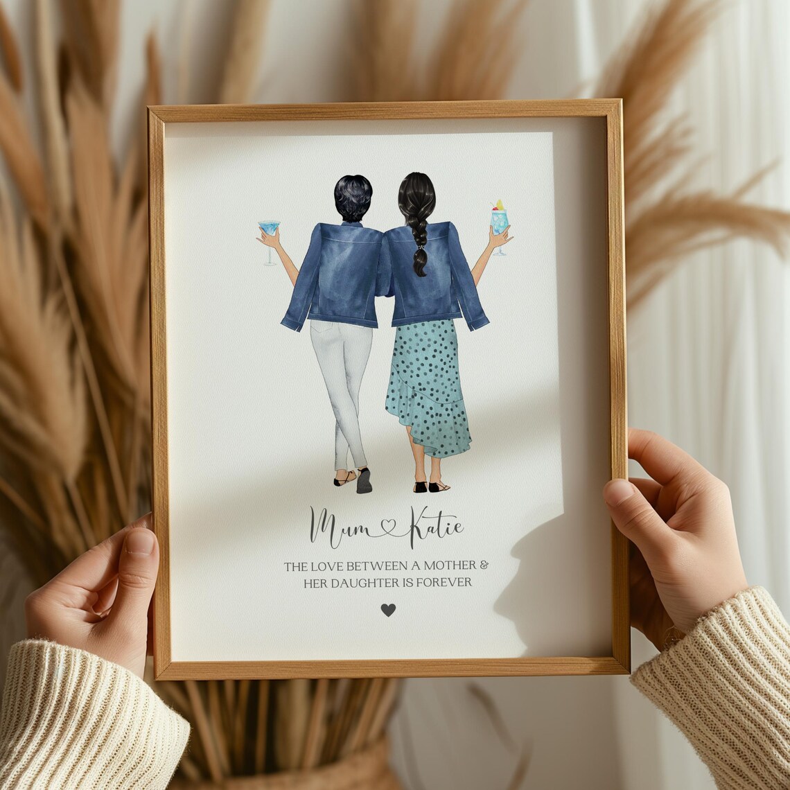 Personalised Mother and Daughter Forever Love Birthday Gift Print