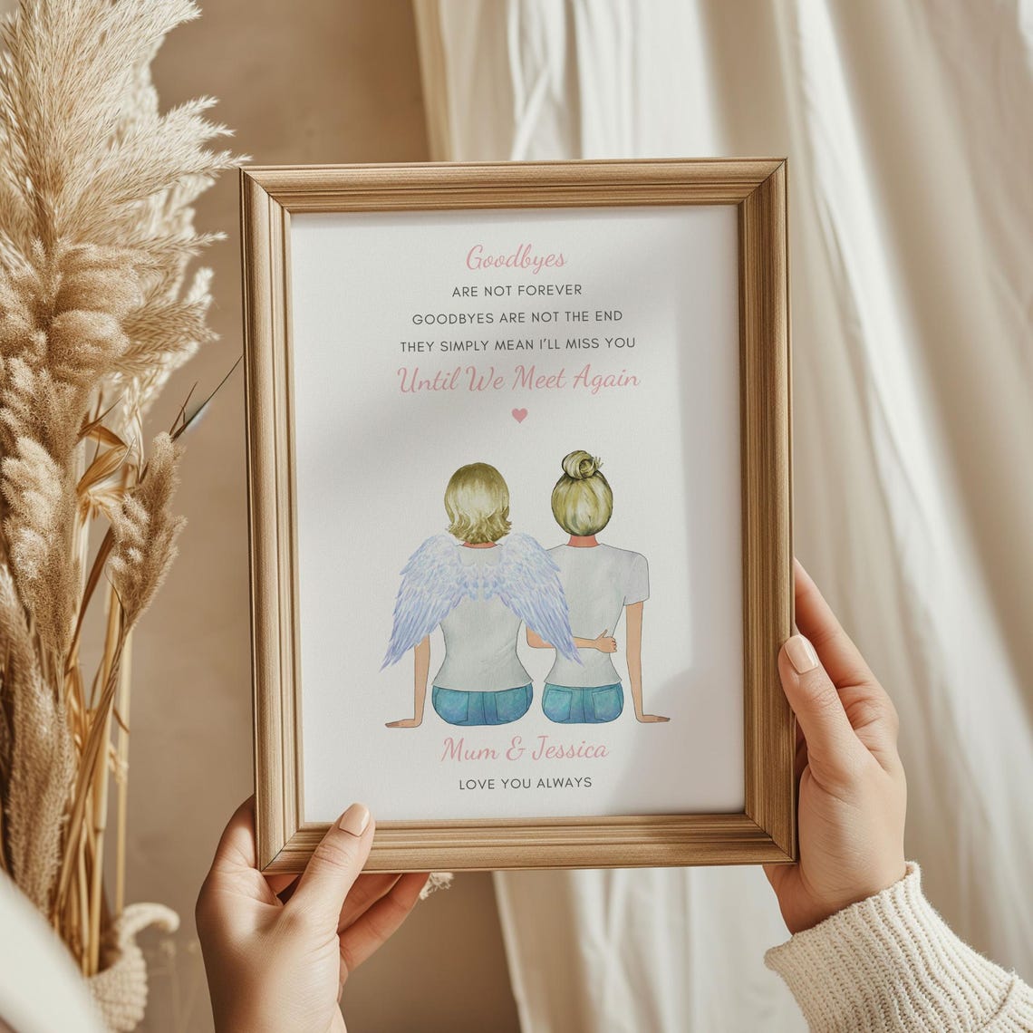 In Loving Memory Angel Wings Until We Meet Again Tribute Print
