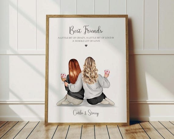 Gift For Best Friend Best Friends Personalised Print Bestie Gift Best Friend Birthday Gift Gift For Friend Friend Print