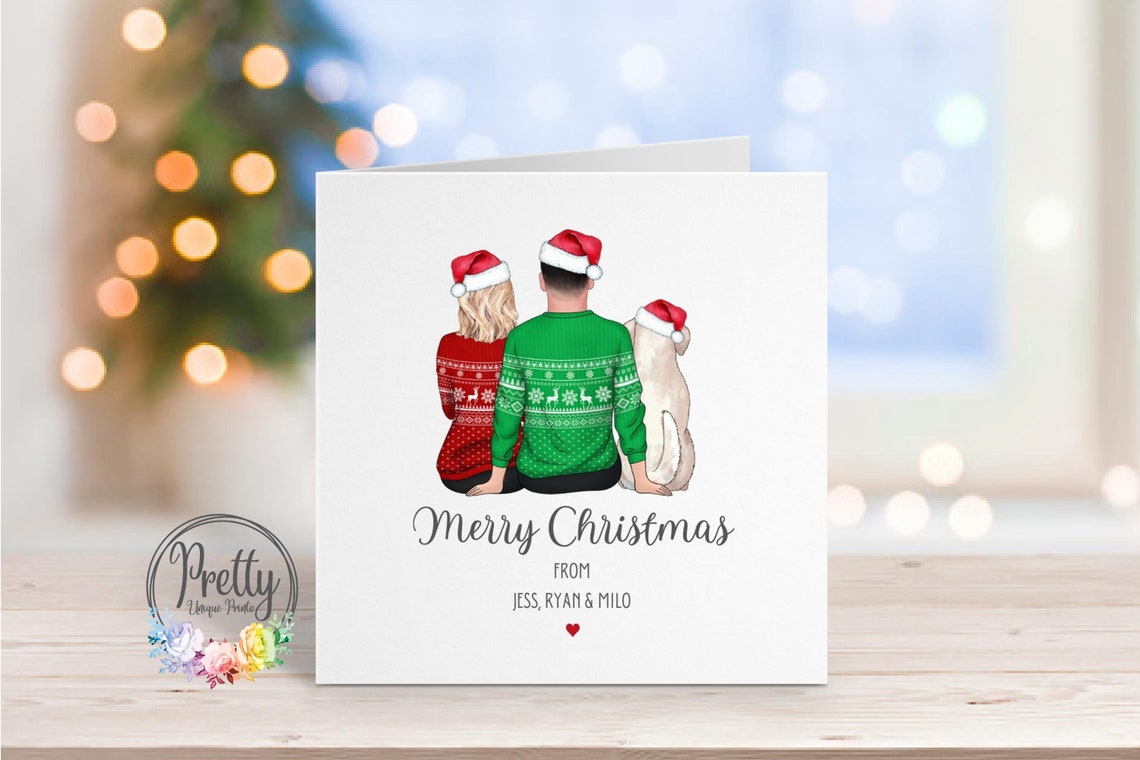 Personalised Christmas Cards Couple Christmas Cards Family Dog Christmas Cards Pack Of Christmas Cards Christmas Card From Couple
