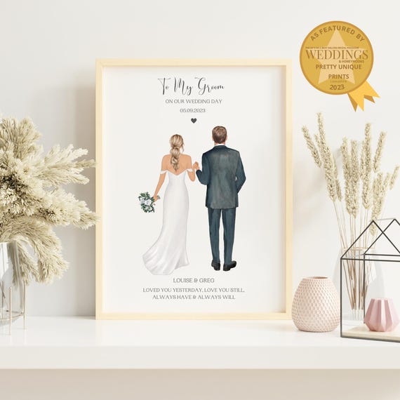 Groom Gift From Bride On Wedding Day Gift For Groom From Bride Bride To Groom Gift Personalised Wedding Print