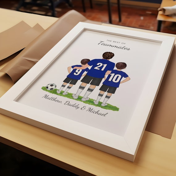 Personalised Football Team Print Fathers Day Gift Personalised Gift For Dad Gift From Son Dad Birthday Gift Gift For Papa Dad Gifts