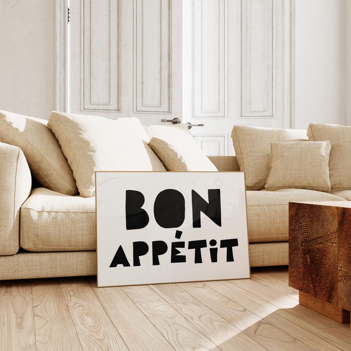 Bon Appetit Bold Black Lettering French Kitchen Dining Poster Art - Image 4