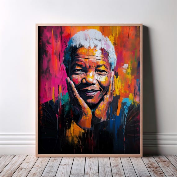 Nelson Mandela Wall Art Poster Painting Pop African Abstract