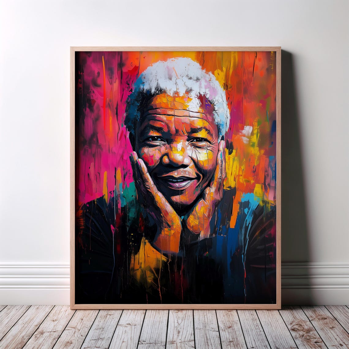 Nelson Mandela Wall Art Poster Painting Pop African Abstract