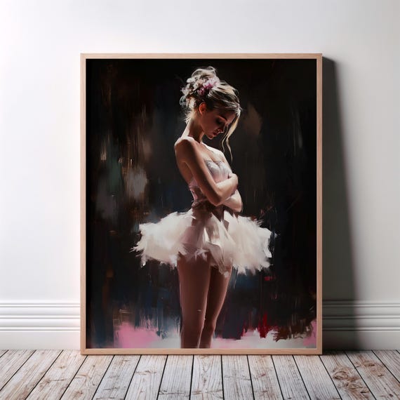 Ballet Wall Art Dance Ballerina Modern Gift For Dancers Abstract Music Home Decor