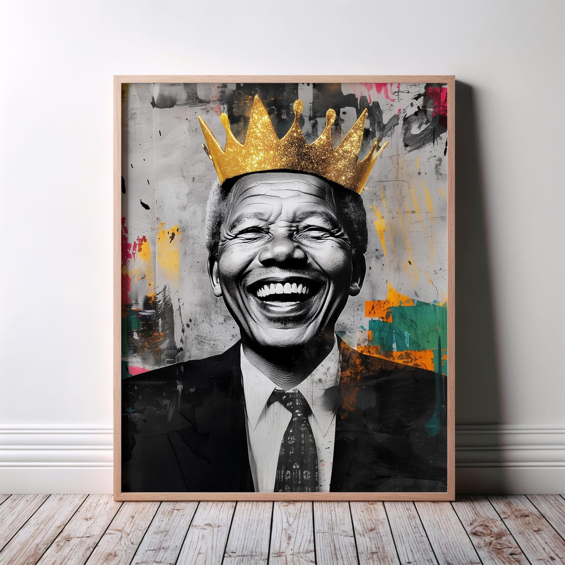 Nelson Mandela Wall Art Poster Graffiti African Abstract Painting