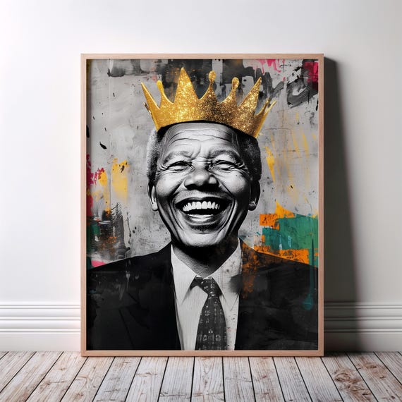 Nelson Mandela Wall Art Poster Graffiti African Abstract Painting