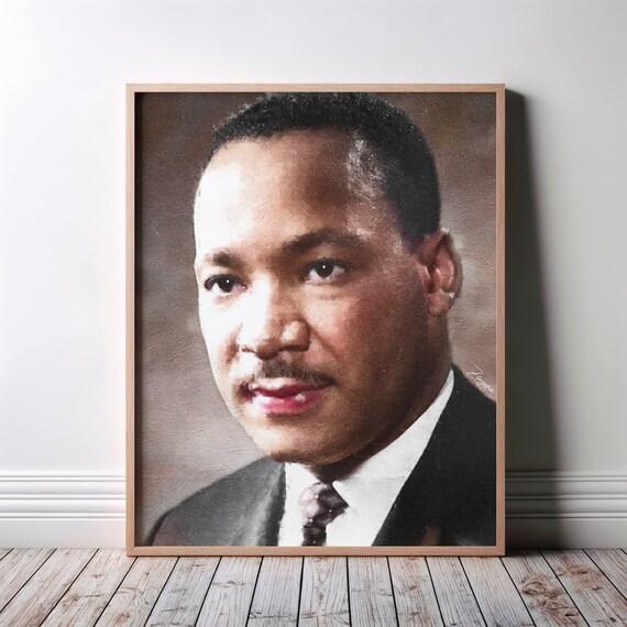 Martin Luther King Jr Civil Rights Leader Portrait Painting Poster