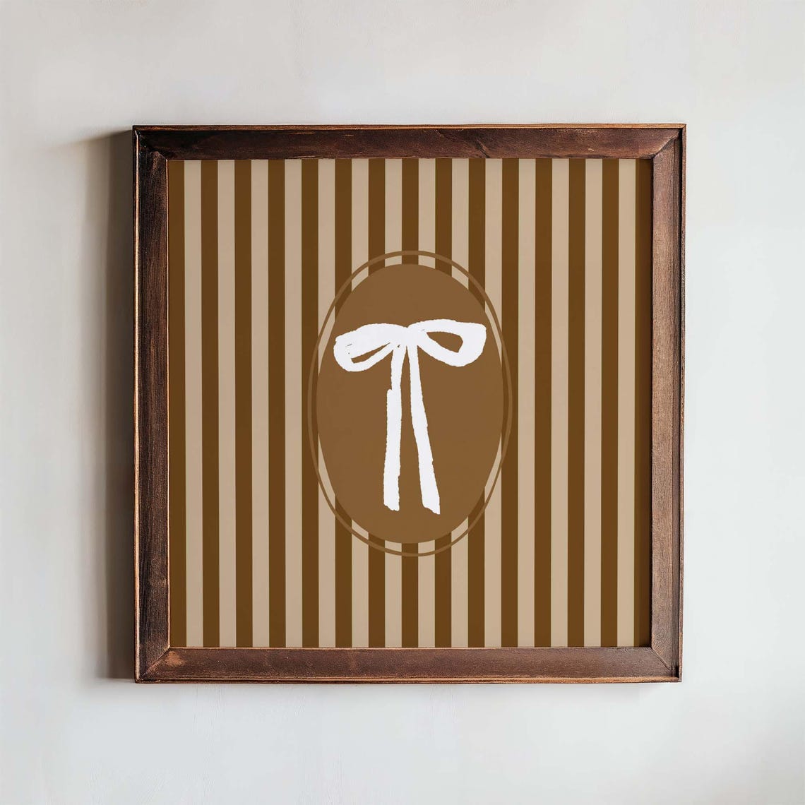 Coquette Bow Striped Vintage Ribbon French Oval Art Wall Poster