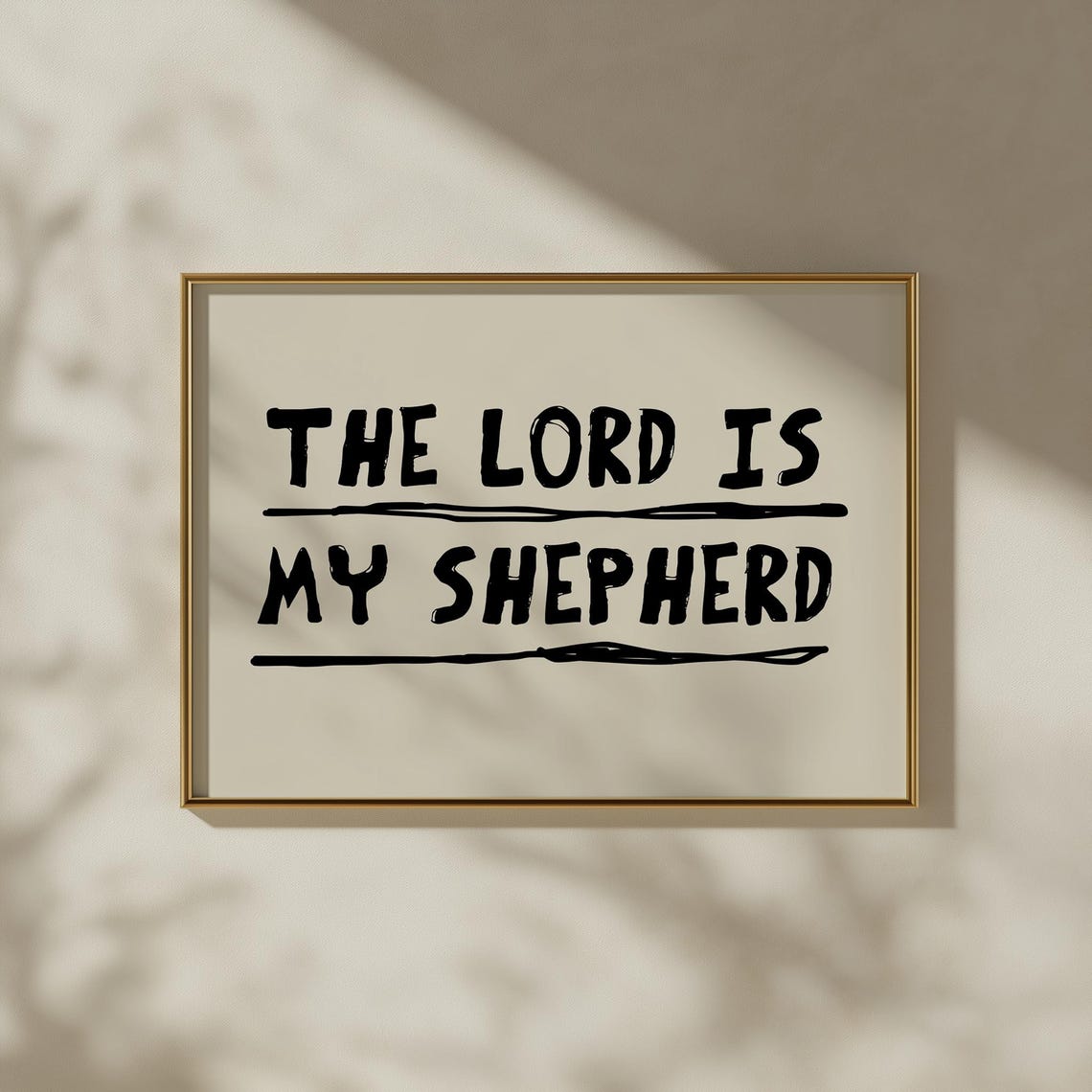 The Lord Is My Shepherd Minimalist Christian Quote Wall Poster