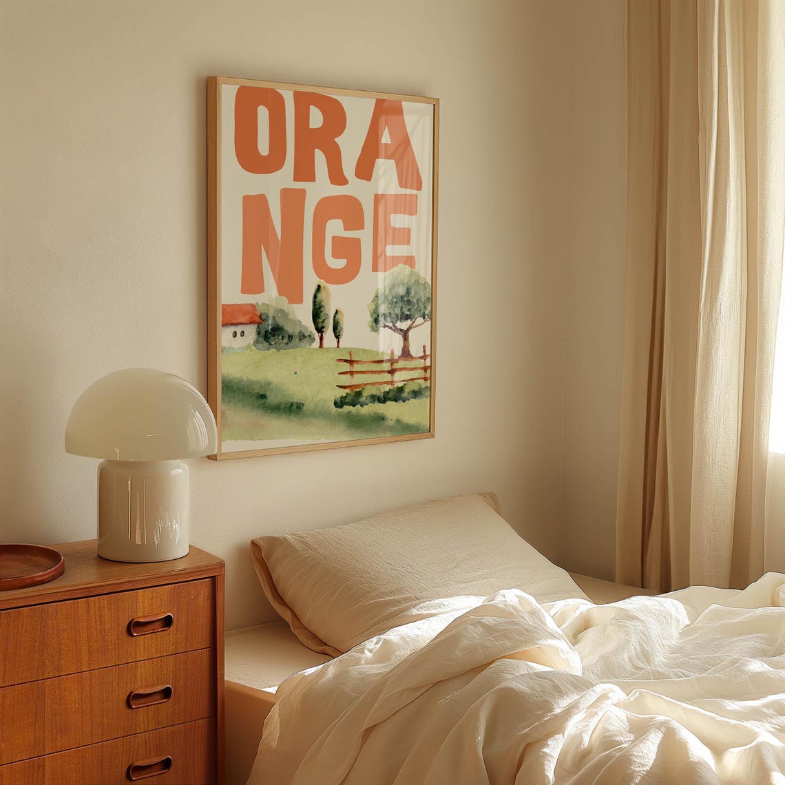 Orange NSW Australian Countryside Watercolor Landscape Poster - Image 3