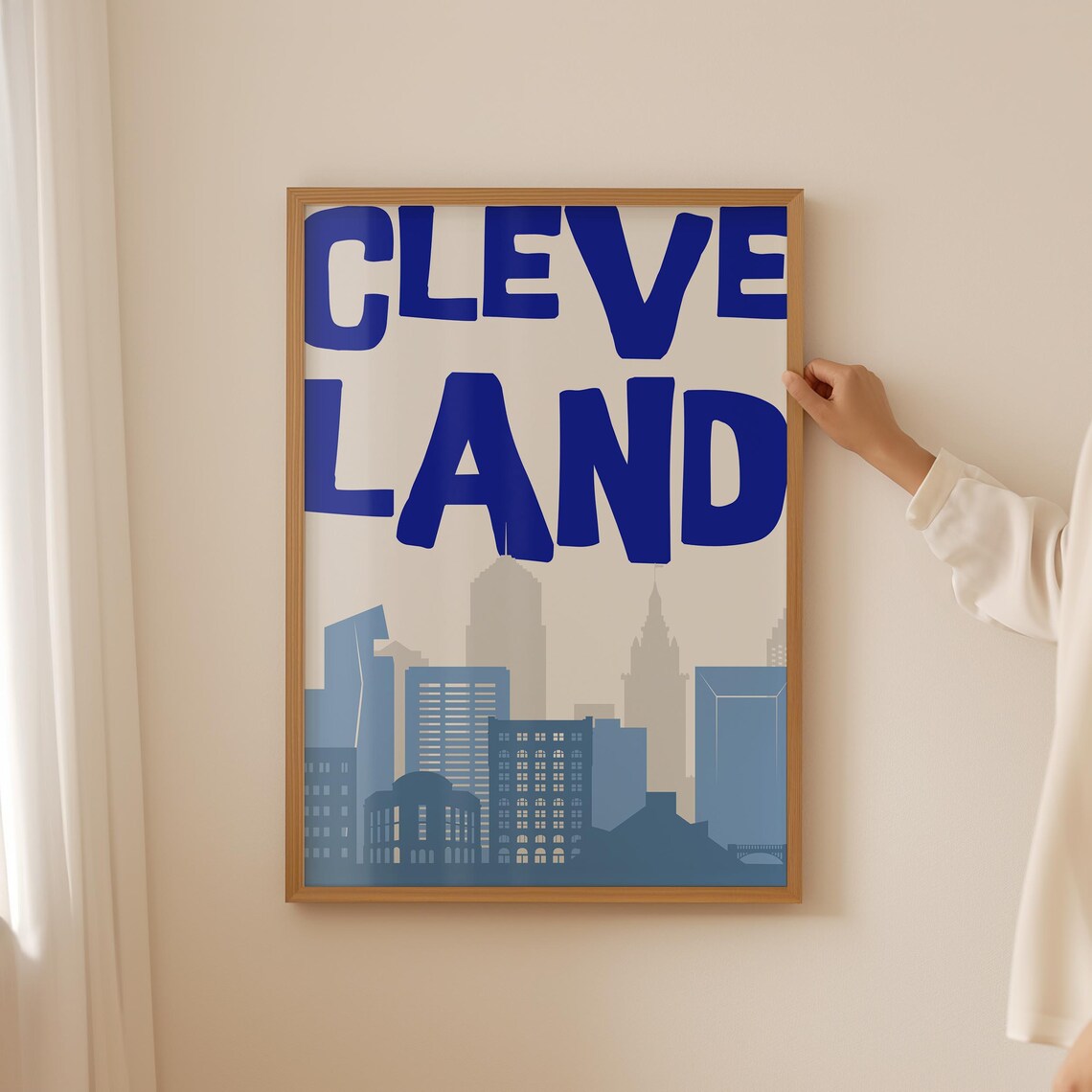 Cleveland Skyline Retro Minimalist Art Print