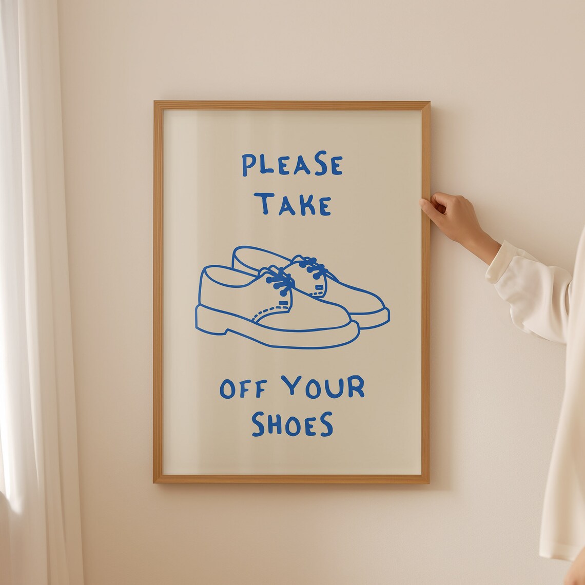 Please Take Off Your Shoes Quote Poster, Retro Minimalist - Image 3