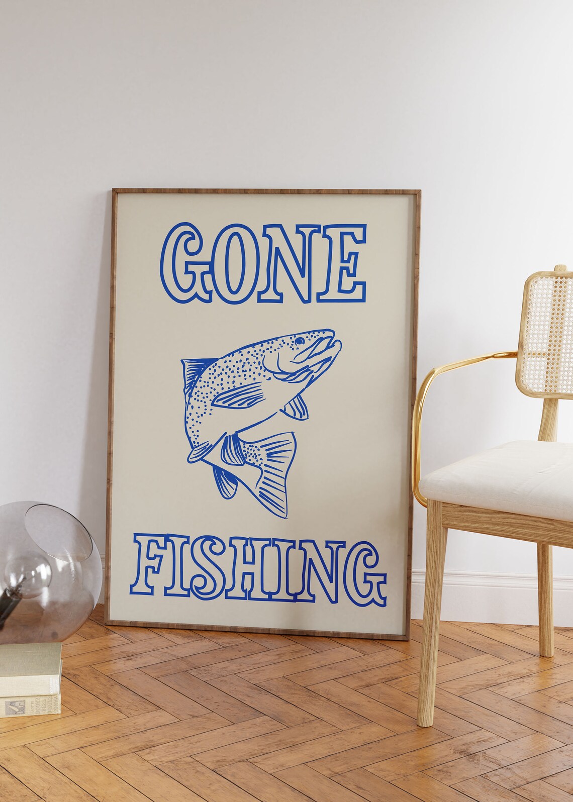 Gone Fishing Retro Beach Poster, Funny Quote Print - Image 5