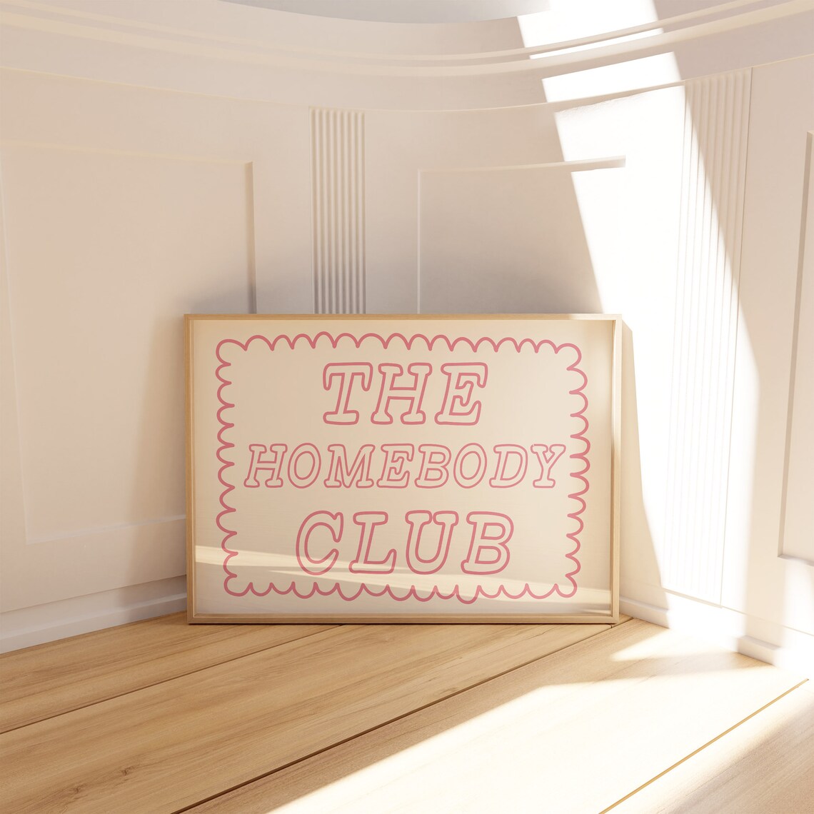 The Homebody Club Pink Scalloped Quote Cozy Bedroom Wall Poster - Image 4