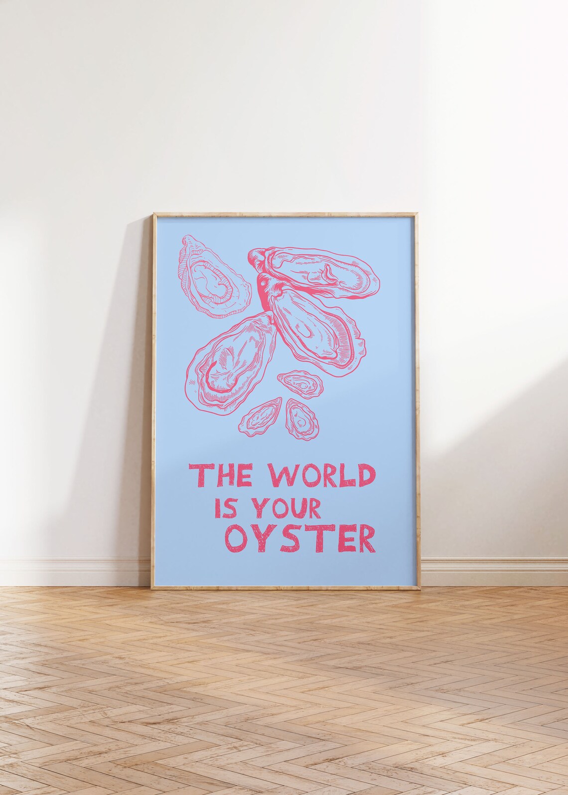 The World Is Your Oyster Pink Shell Cute Aesthetic Quote Poster - Image 4