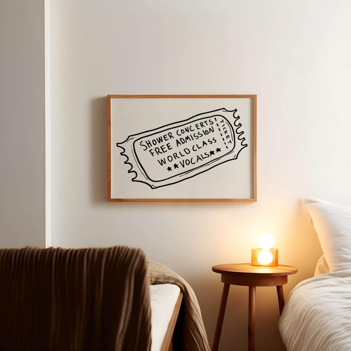 Shower Concerts Free Admission Ticket Black Typography Quote Poster - Image 3