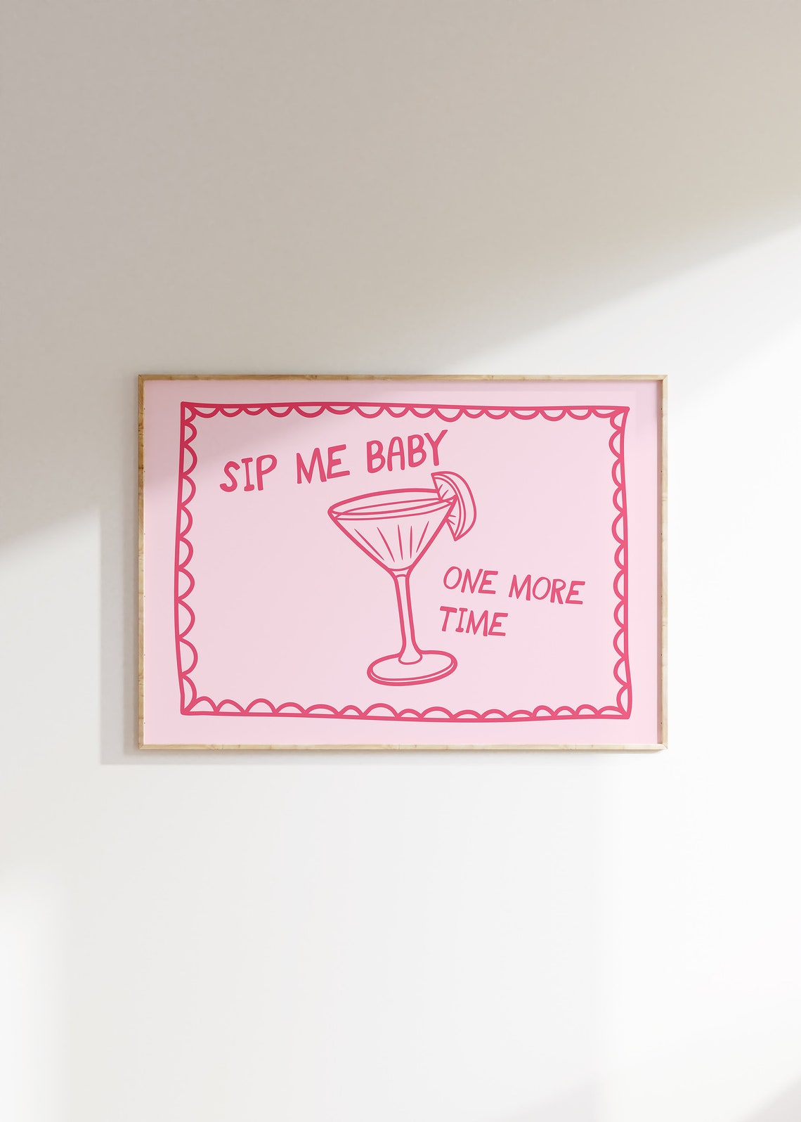 Sip Me Baby One More Time Pink Martini Cocktail Bar Cart Poster