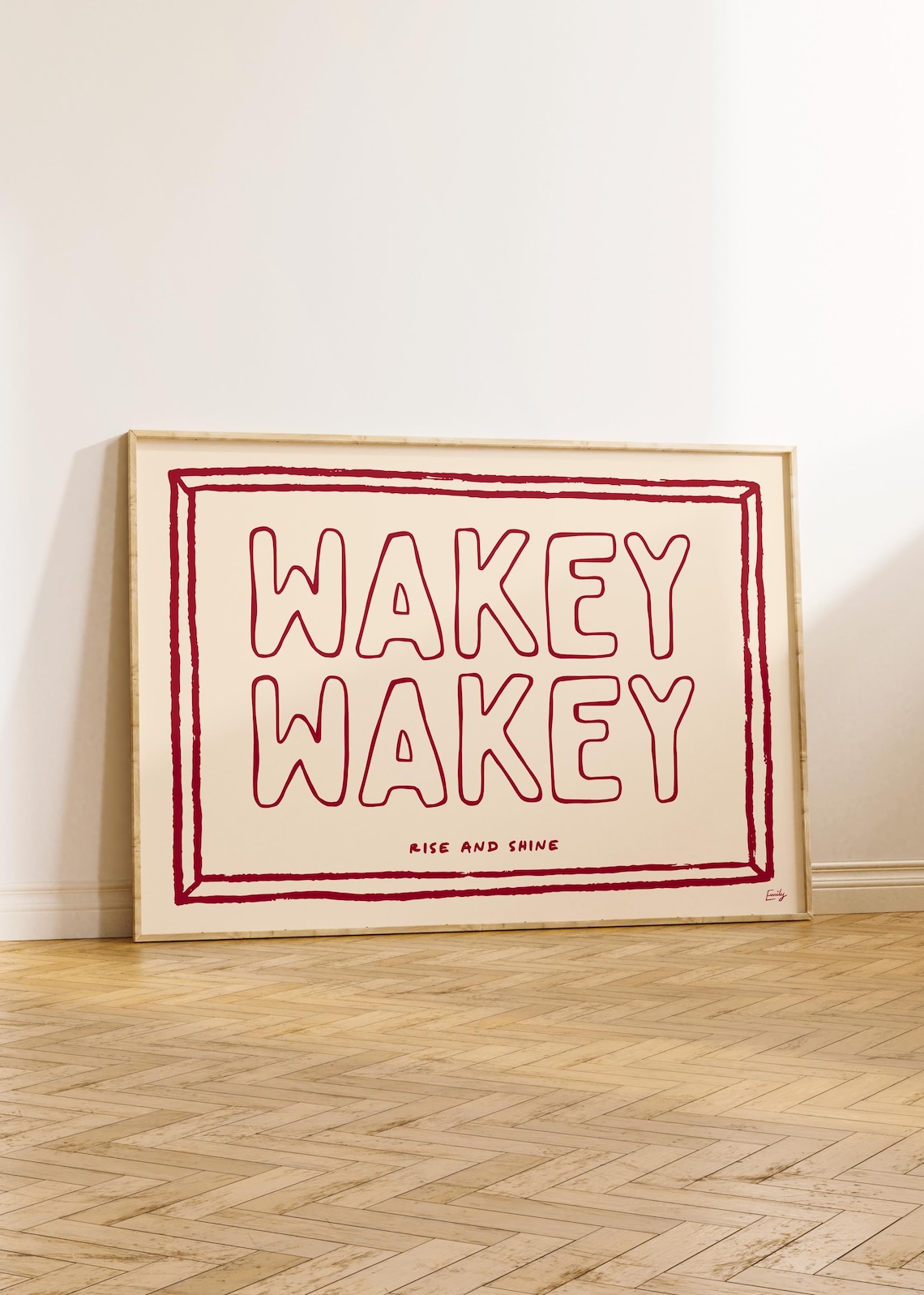 Wakey Rise Shine Funny Bedroom Wall Art Print
