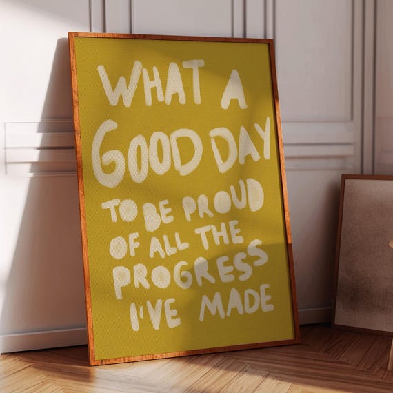Typography Poster Print 70s Positive Quote Wall Trendy Art Gift Living Room Retro