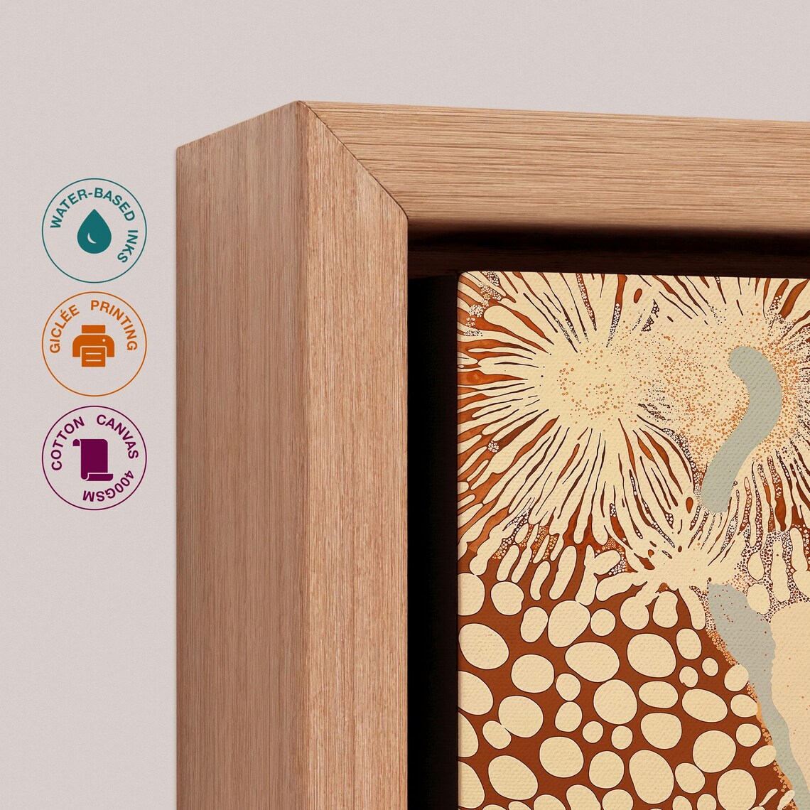 Yayoi Kusama Inspired Warm Coral Botanical Artwork Reef Poster - Image 3