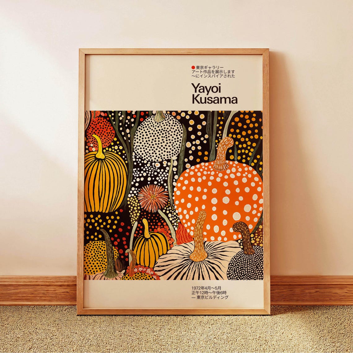 Yayoi Kusama Dotted Pumpkin Harvest Night 1972 Exhibition Poster