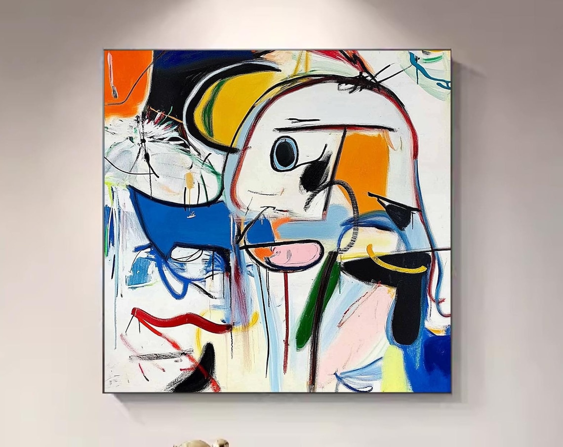 Abstract Face Portrait Colorful Expressive Graffiti Style Art Poster