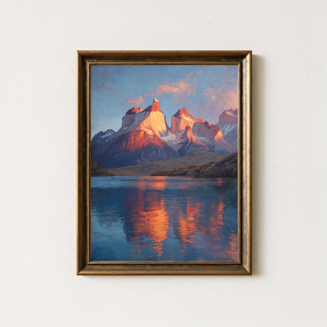 Torres del Paine Sunrise Patagonia Granite Peaks Lake Poster