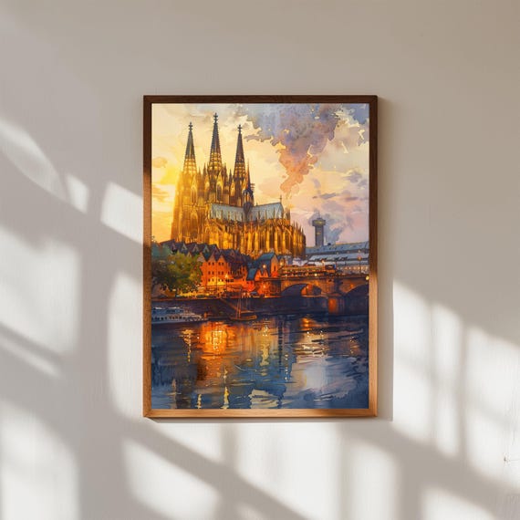 Cologne Cathedral Watercolor Print Germany Cityscape Art