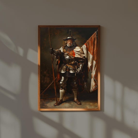 Rembrandt Standard Bearer Print Baroque Dutch Masterpiece Reproduction