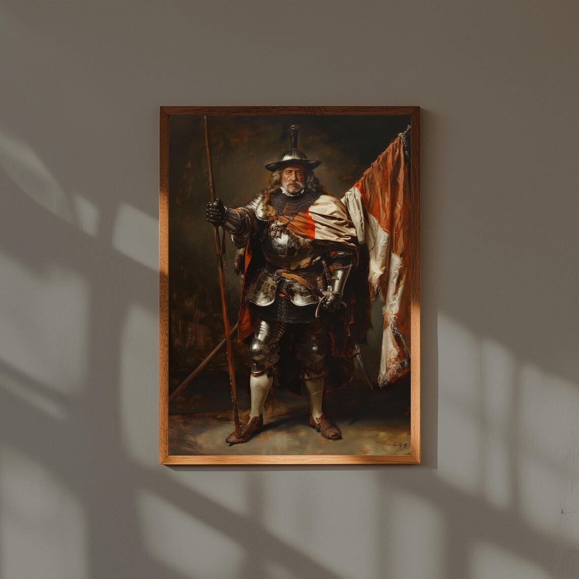 Baroque Dutch Master Standard Bearer Knight Portrait Oil Print