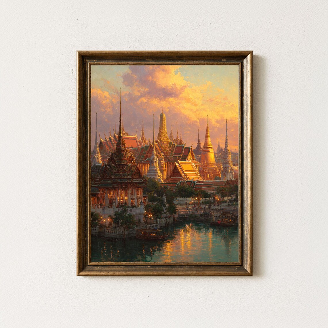 Grand Palace Bangkok Print, Golden Hour Thailand