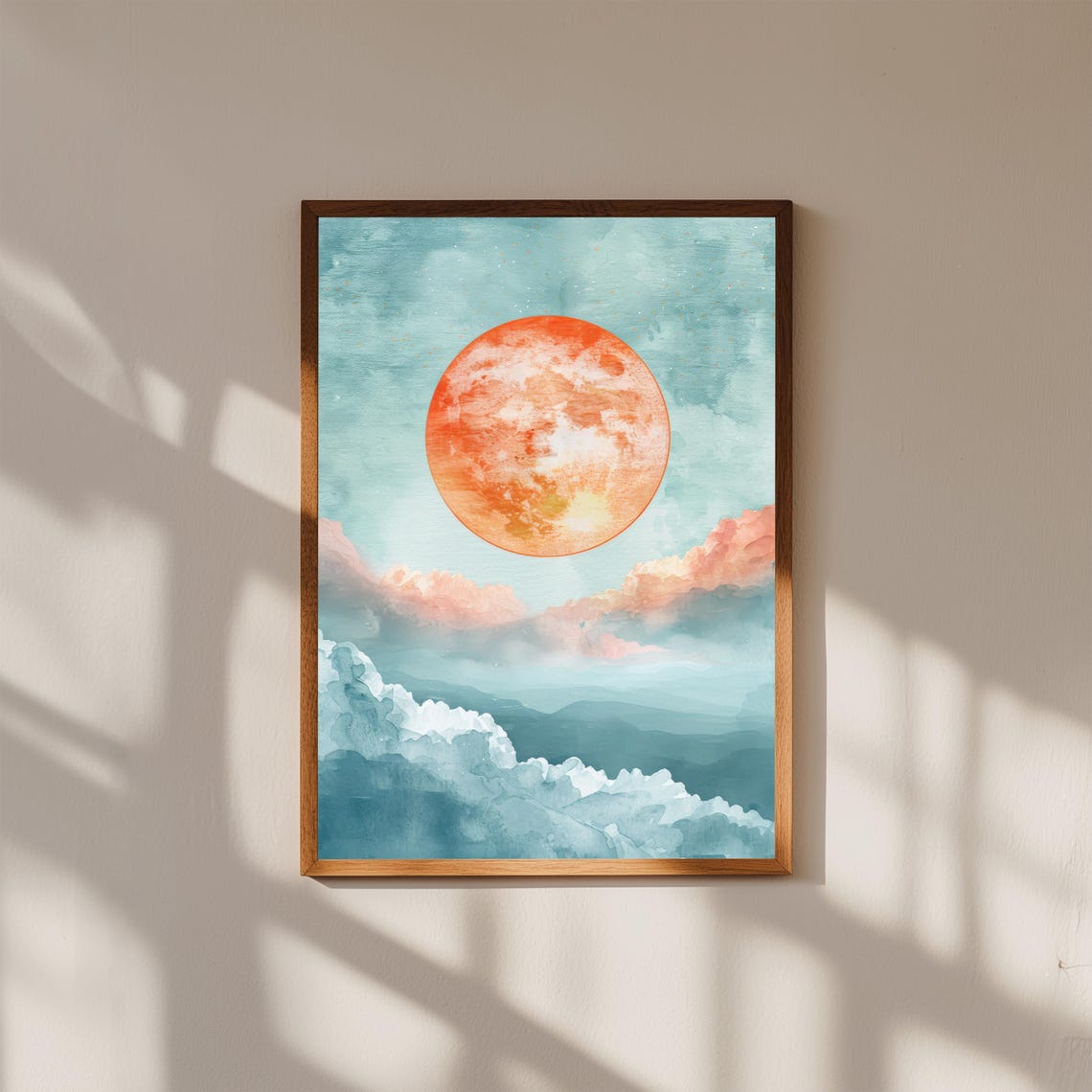 Blue Sky Nursery Print Whimsical Clouds Wall Art