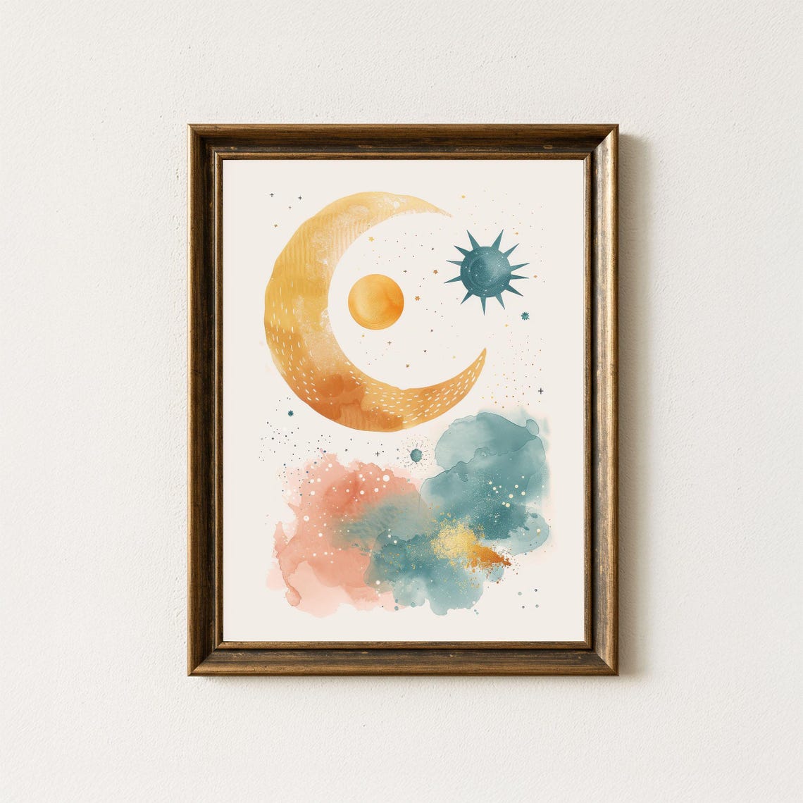 Sun And Moon Nursery Print Celestial Boho Baby Room Decor