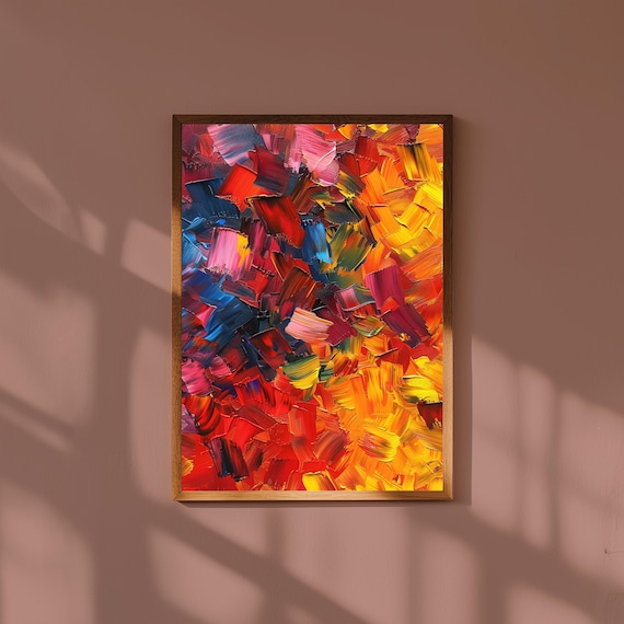 Abstract Brushstroke Painting Print Highcontrast Modern Wall Art