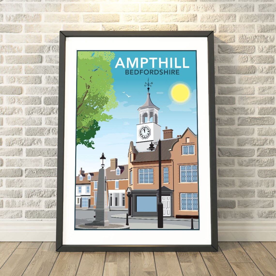 Ampthill Bedfordshire Travel Poster, Memory Print