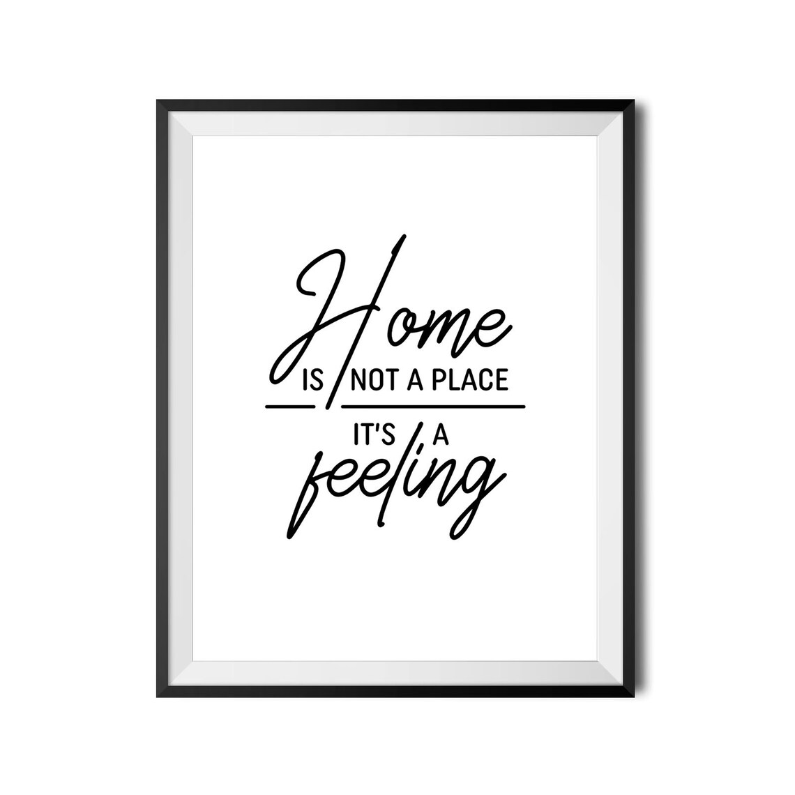 Home Is Not A Place Its A Feeling Minimalist Family Quote Poster - Image 3