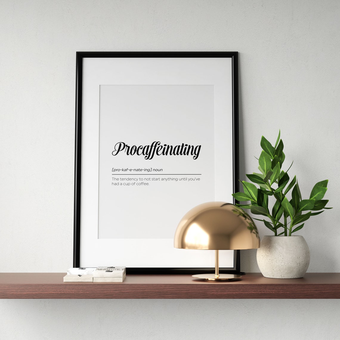 Procaffeinating Definition Funny Coffee Dictionary Style Poster - Image 2
