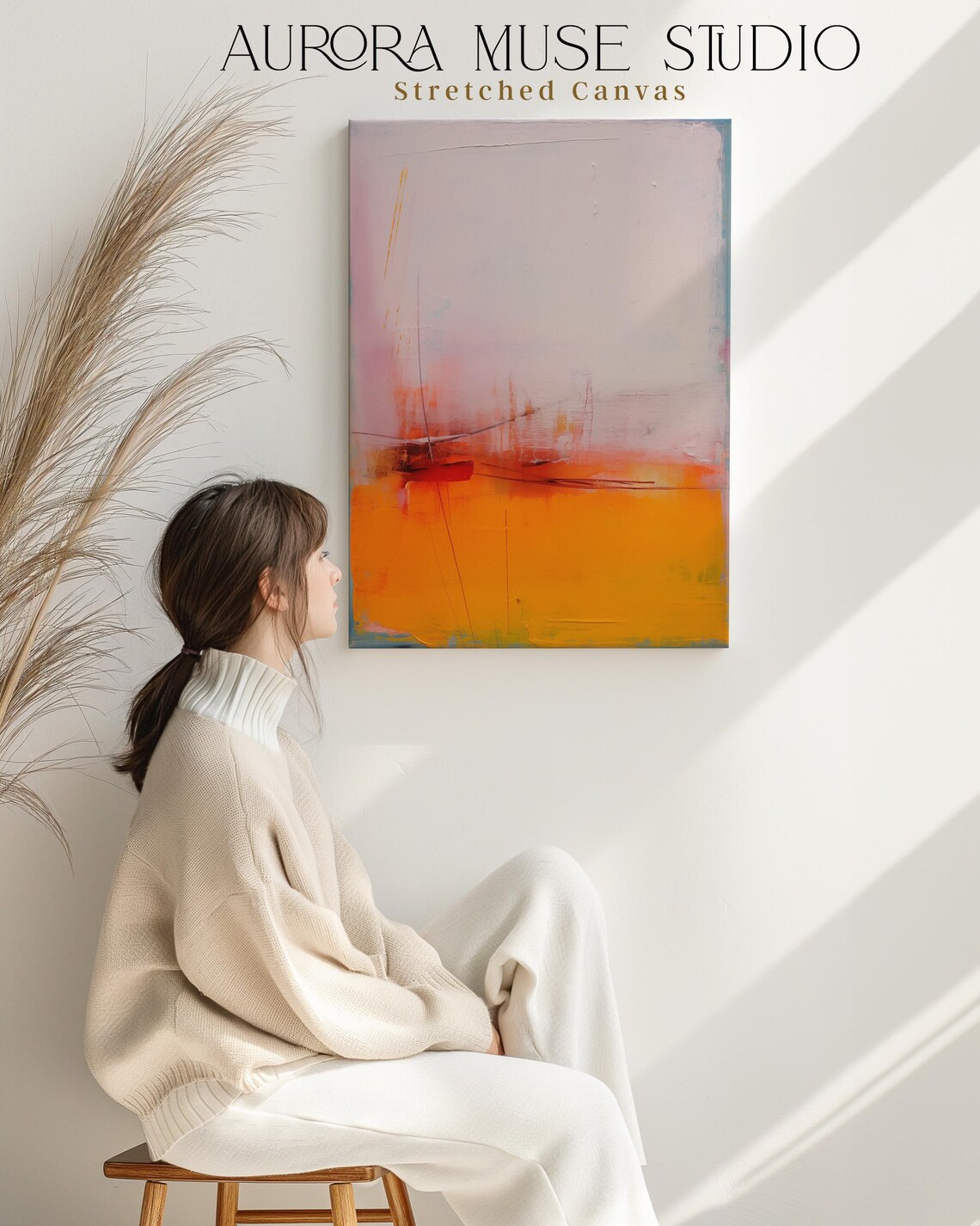 Art Colorful Modern Art Bright Colorful Art Prints Orange Pink Large Wall Art Abstract Wall Art Minimalist Art 108 - Image 5