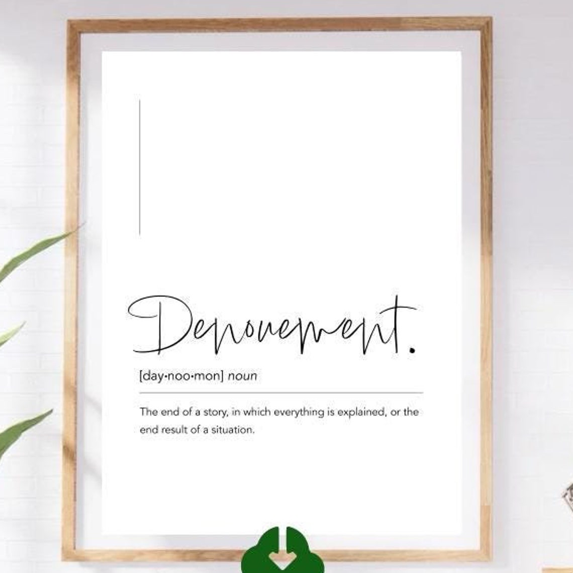 Denouement Word Definition Black Script Modern Typography Poster Art - Image 4