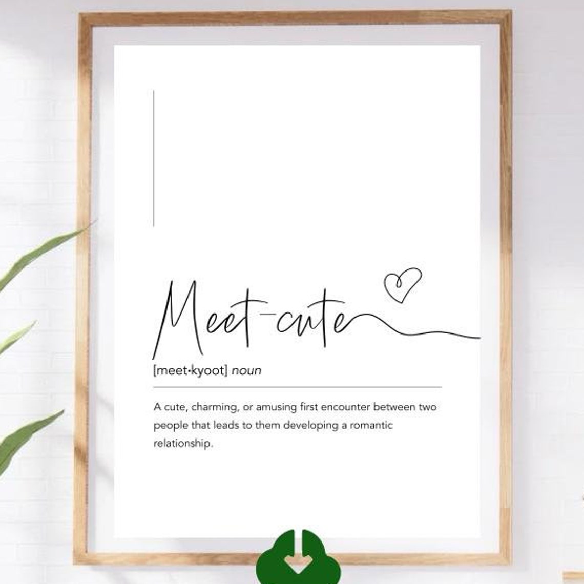 Meet-cute Script Definition Black Background Romantic Heart Poster - Image 4