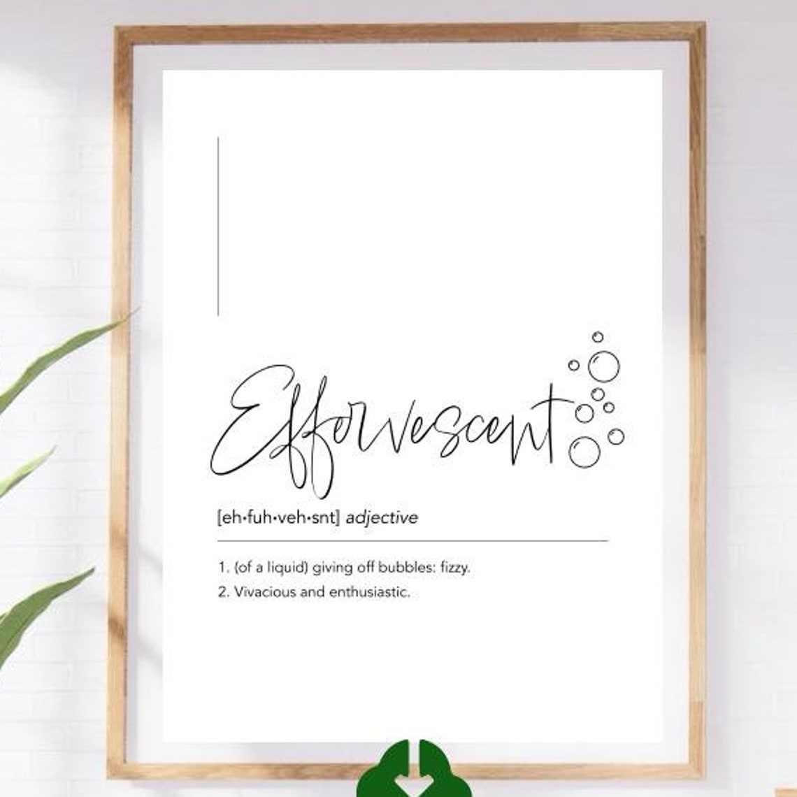 Effervescent Word Definition Black Script Minimalist Typography Poster - Image 4