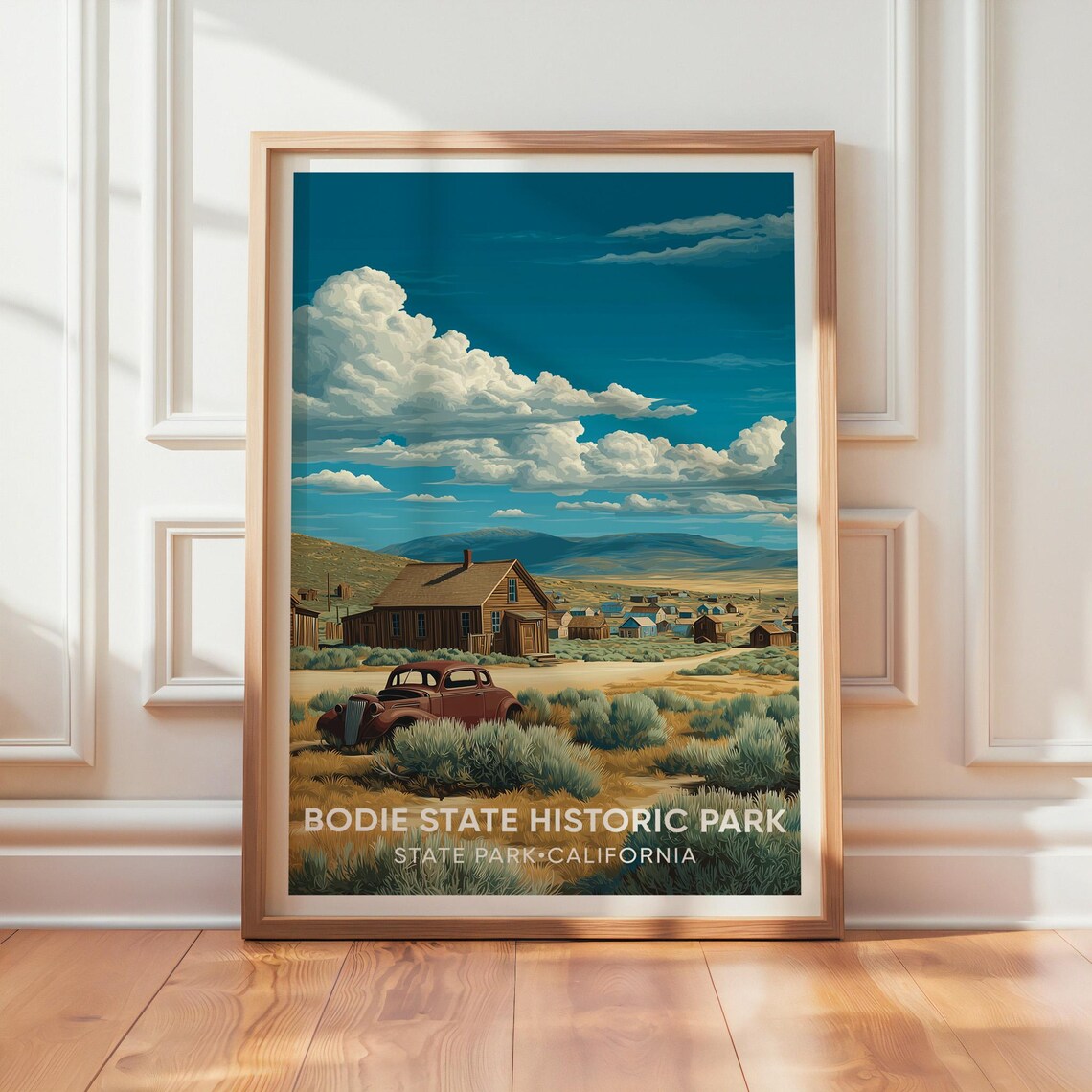 Bodie State Park Vintage Travel Poster, California Landscape