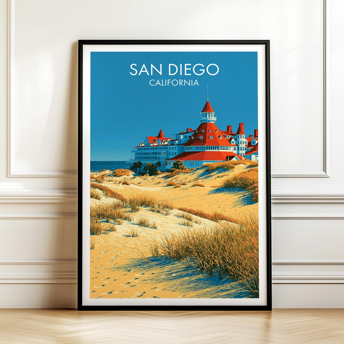 Hotel Del Coronado San Diego California Vintage Travel Poster