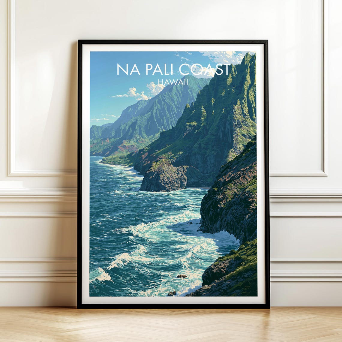 Na Pali Coast Hawaii Poster Usa Travel Wall Art American Landmark Print Gift