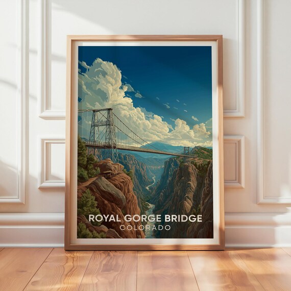 Royal Gorge Bridge Colorado Vintage Travel Poster