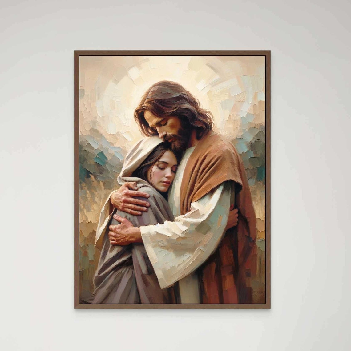 Supported By Him Modern Christian Art Jesus And Girl Jesus Wall Art Lds Art Bible Painting Christian Art Picture Of Jesus